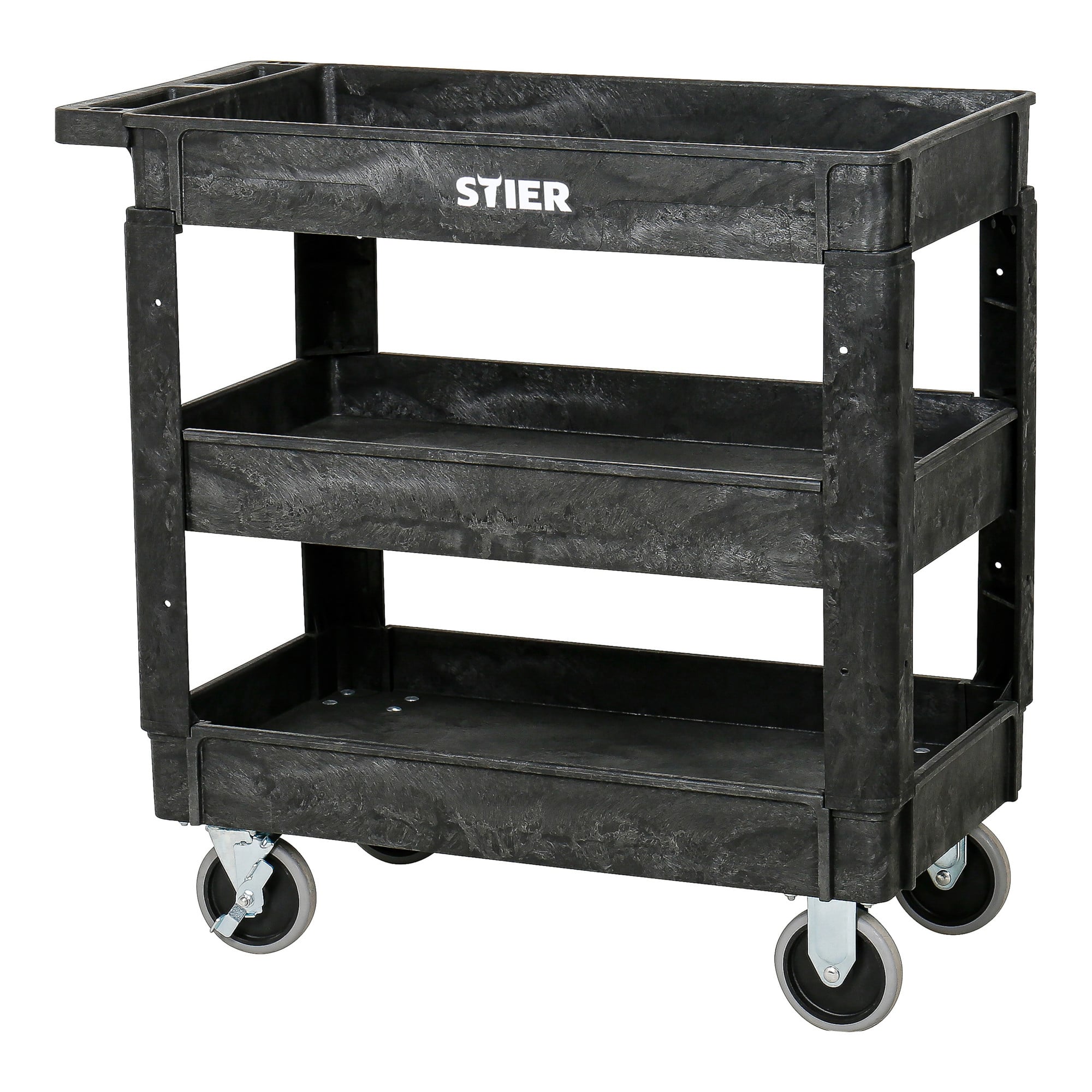 STIER plastic multi-purpose trolley with 2 or 3 levels, multi-purpose trolley up to 250 kg
