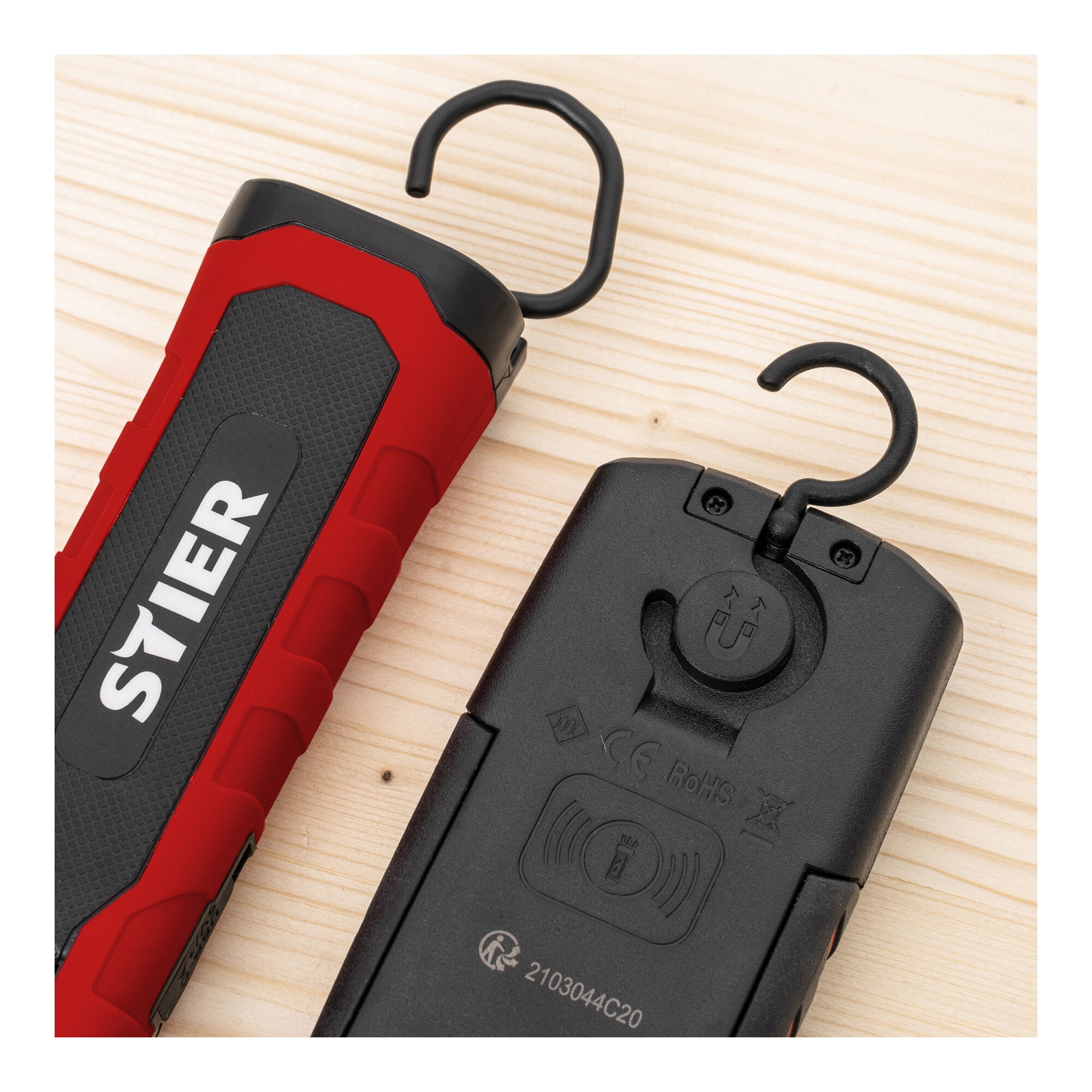 STIER LED work light set 300/1000 lumens magnetic induction charging pad 120°