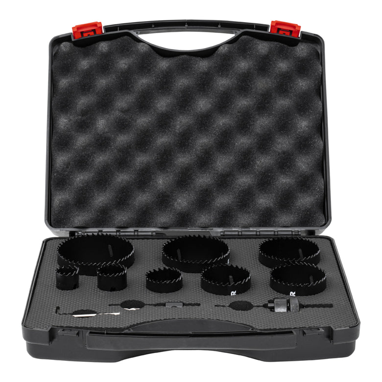 STIER hole saw electrician set HSS-Co8 bimetal 32 40 54 60 68 11-piece 25 76 86