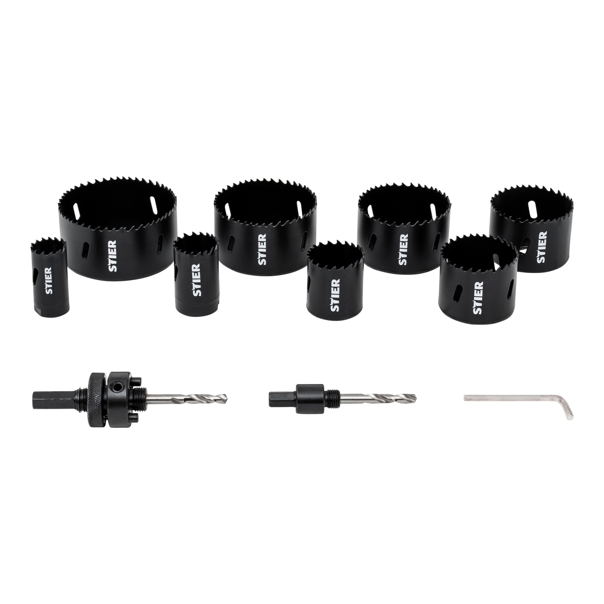 STIER hole saw electrician set HSS-Co8 bimetal 32 40 54 60 68 11-piece 25 76 86