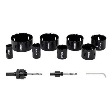 STIER hole saw electrician set HSS-Co8 bimetal 32 40 54 60 68 11-piece 25 76 86