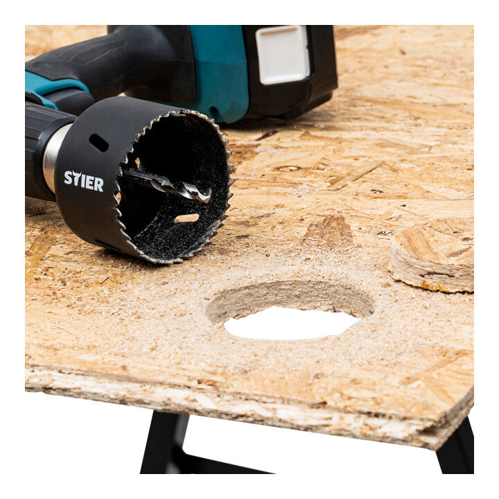 STIER hole saw electrician set HSS-Co8 bimetal 32 40 54 60 68 11-piece 25 76 86