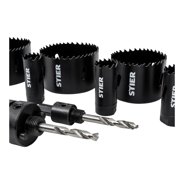 STIER Lochsägen-Set HSS-Co8 Bimetall 22 25 32 35 40 44 51 60 14-teilig 20 68 76
