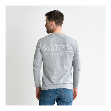 STIER Longsleeve Logo Capsule organic cotton S Grey Melange