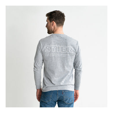 STIER Longsleeve Logo Capsule organic cotton XXL Grey Melange
