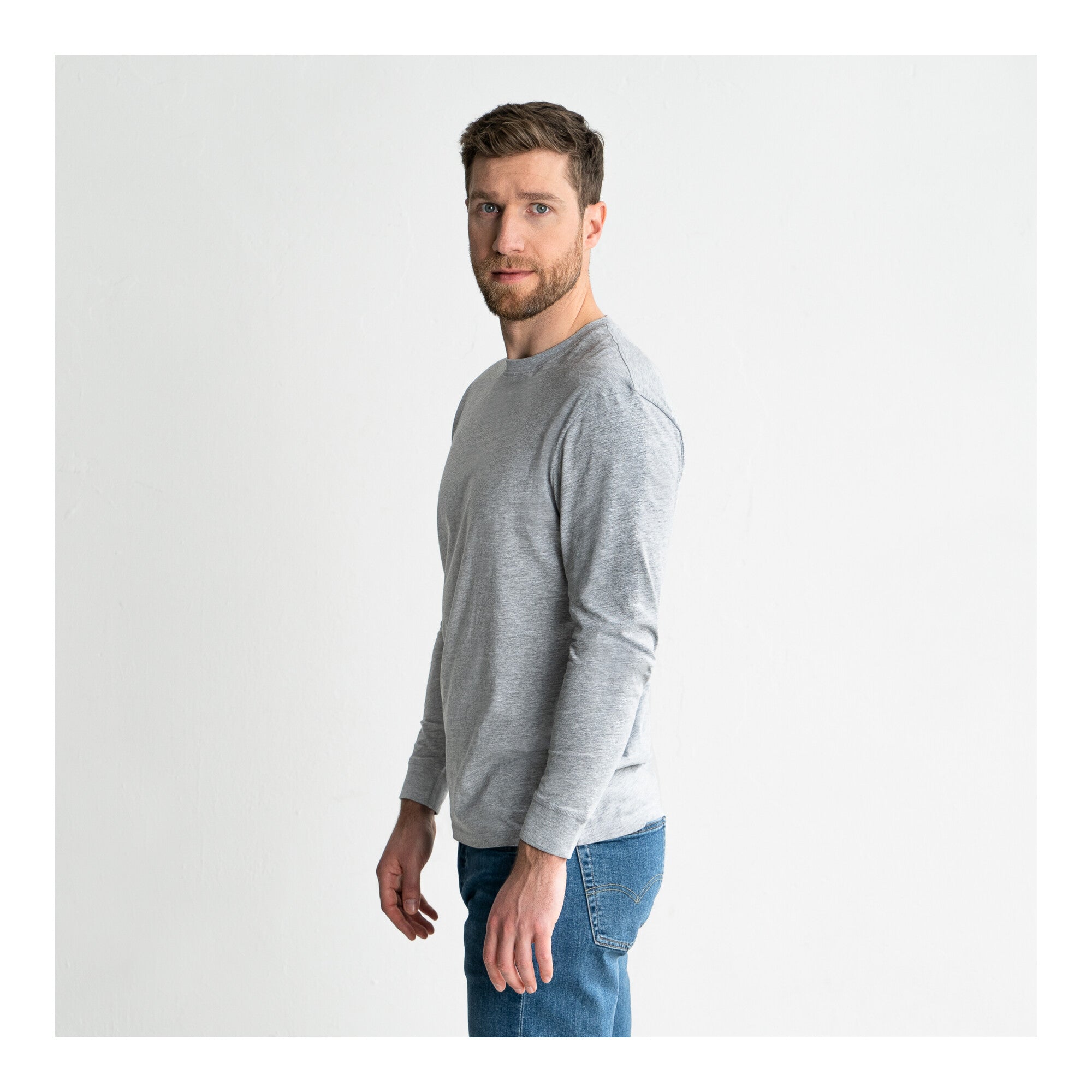 STIER Longsleeve Logo Capsule organic cotton XXL Grey Melange