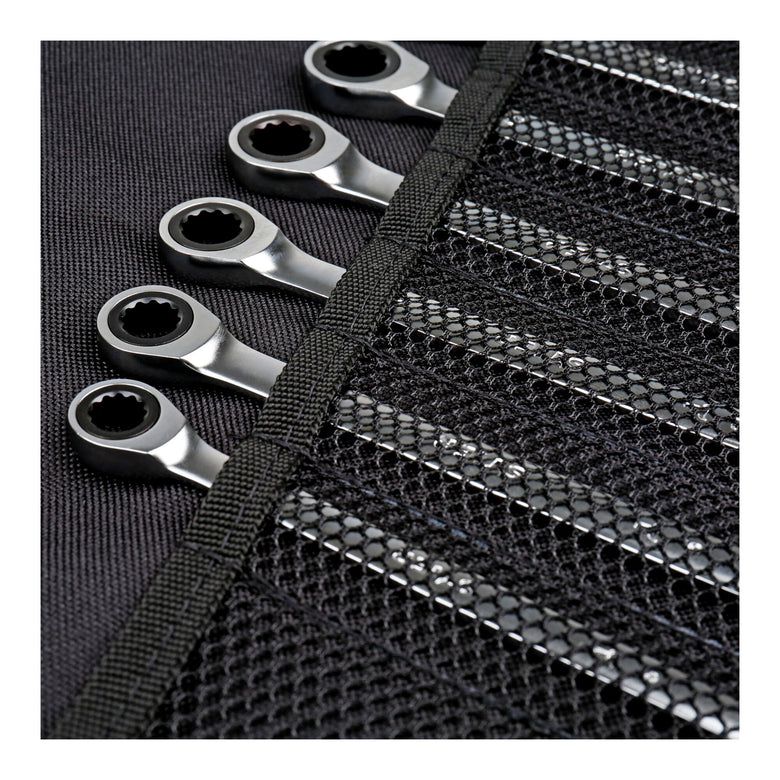 STIER combination ratchet wrench set 12-piece 12H profile chrome-vanadium steel