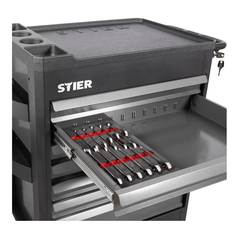 STIER combination ratchet wrench set SW 8 - 19 mm 12-piece made of