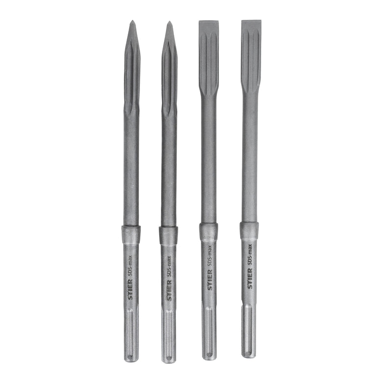 STIER SDS-max chisel set, 4 pieces, 400 x 25 mm / 400 mm