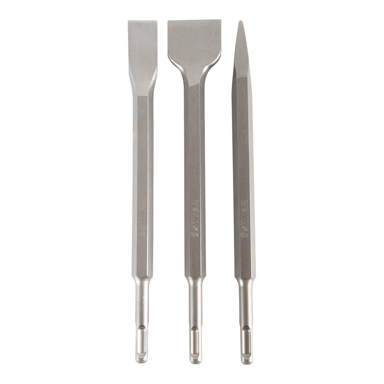 STIER Meißel-Set SDS-plus/-max 3-teilig Bohrmeißel SDS Meißel Bohrhammer Meißel