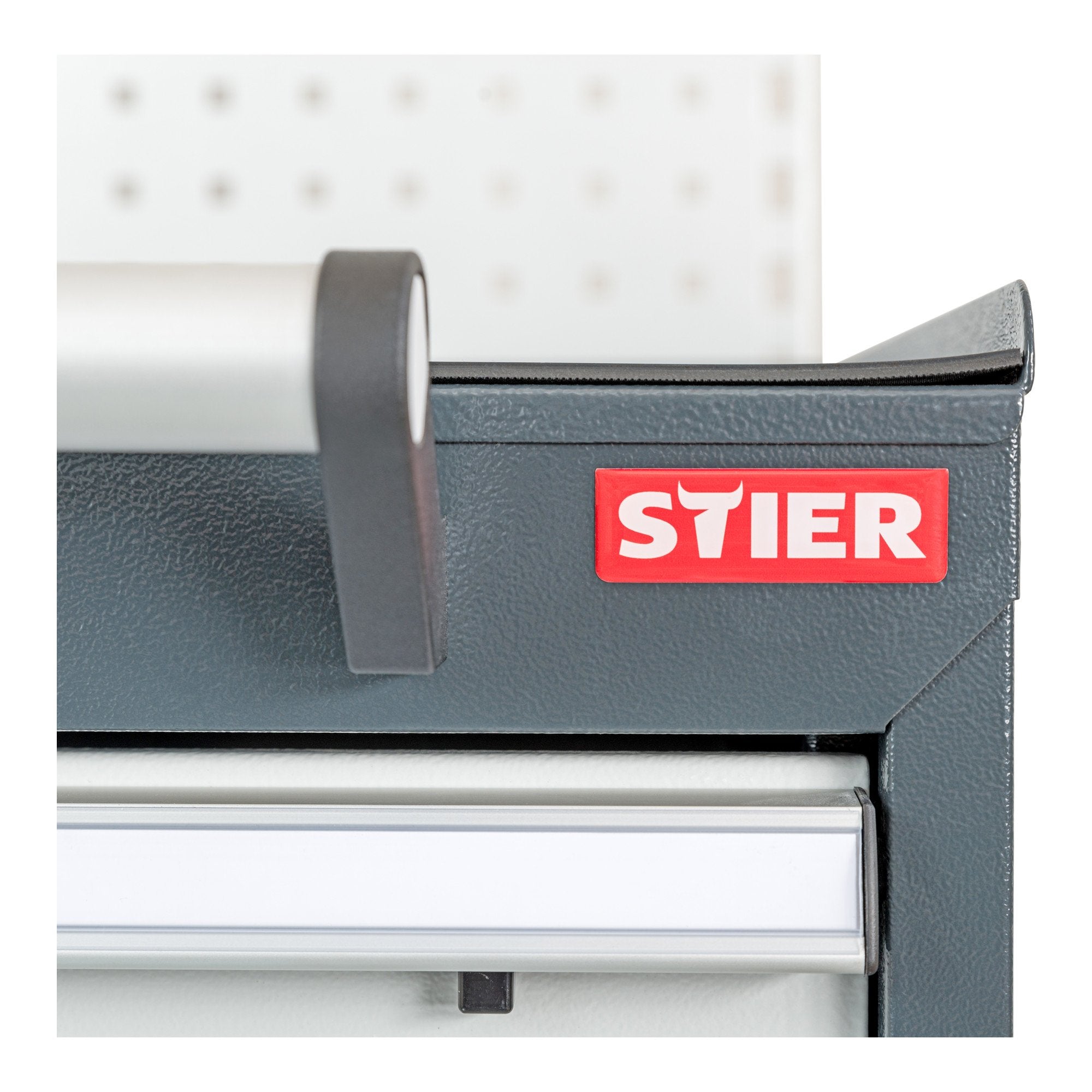 STIER Mobiler Schubladenschrank mit 6 Schubladen BxTxH 600x575x1090 mm, anthrazitgrau/lichtgrau, RAL 7016 / RAL 7035