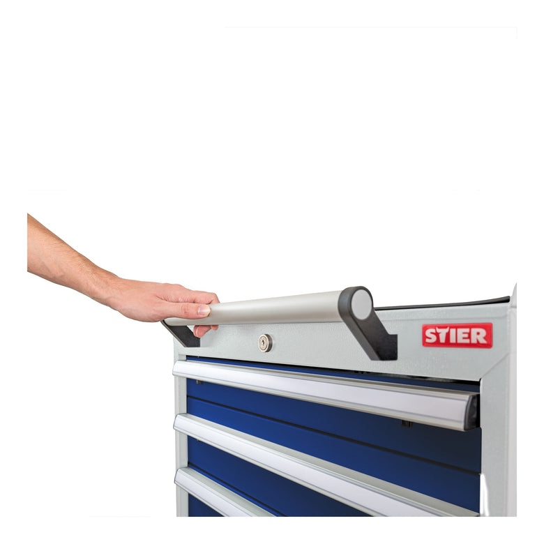 STIER Mobiler Schubladenschrank mit 6 Schubladen 600x575x1090 Enzianblau und