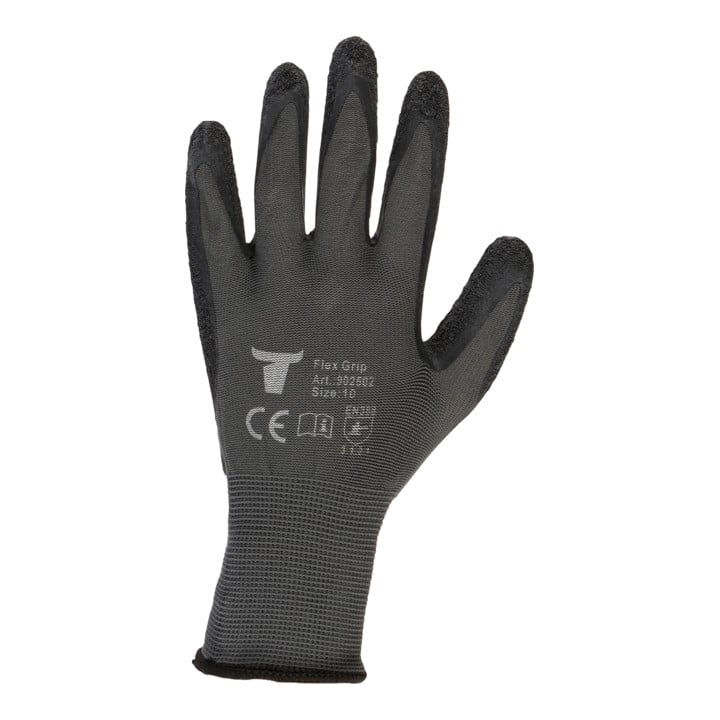 STIER Montagehandschuh, 12 Paar, Flex Grip, Größe 8, hochwertige Naturlatexbeschichtung, Exzellentes Tastgefühl, Schutz vor Flüsskeit & Kälte, gute Abriebfestigkeit