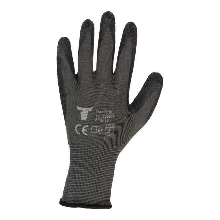 STIER Montagehandschuh, 12 Paar, Flex Grip, Größe 8, hochwertige Naturlatexbeschichtung, Exzellentes Tastgefühl, Schutz vor Flüsskeit & Kälte, gute Abriebfestigkeit