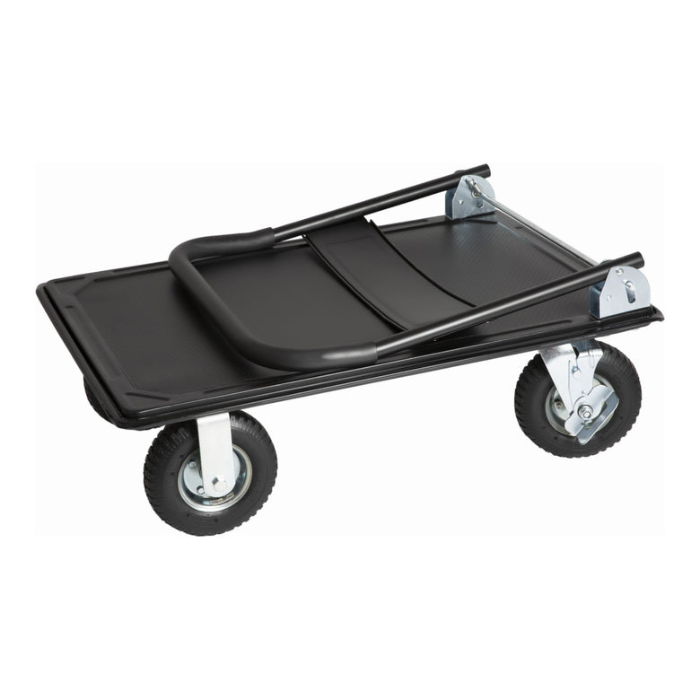 STIER platform trolley load capacity 300kg pneumatic tires parking brake