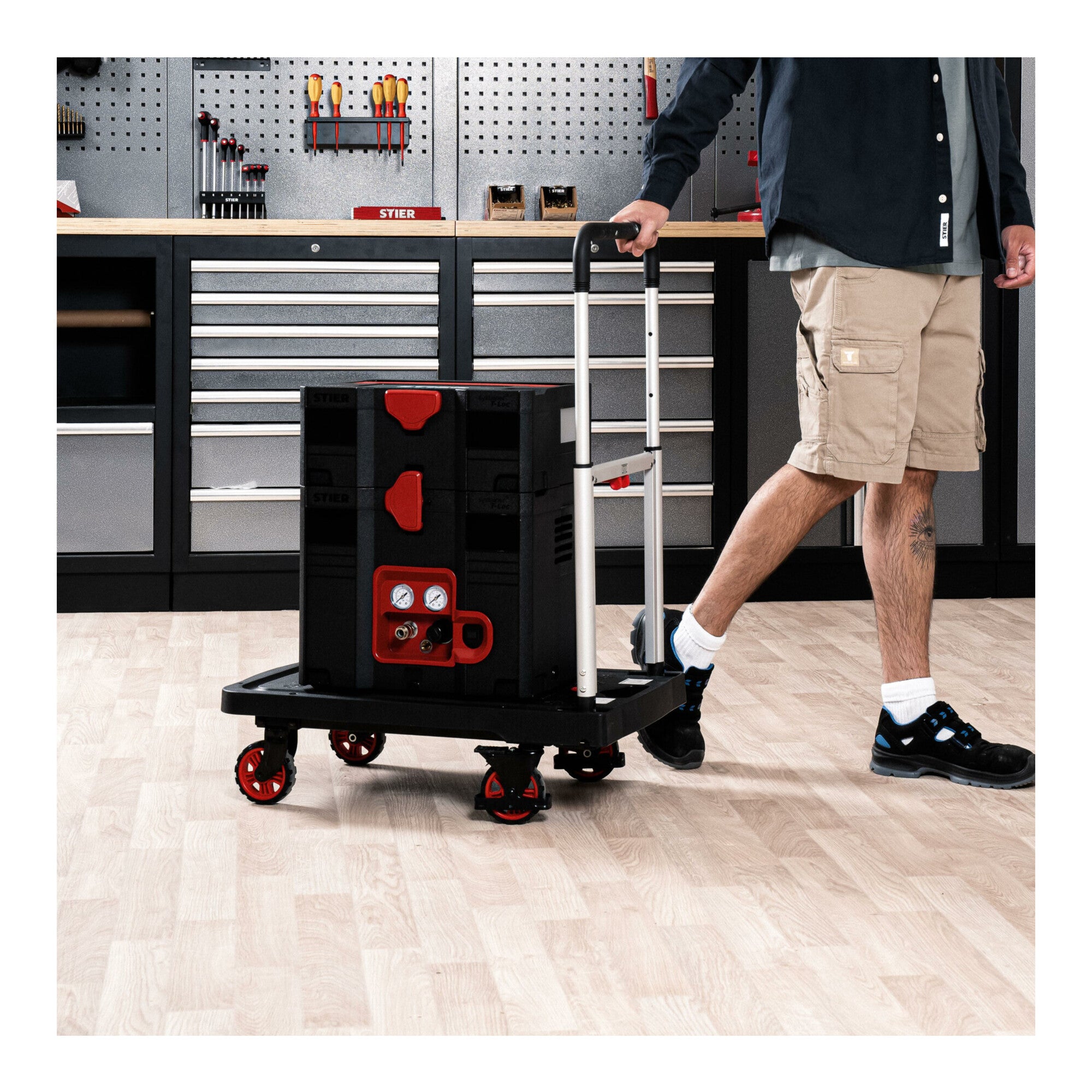 STIER platform trolley trolley fully foldable load capacity 137 kg 680 x 410 x