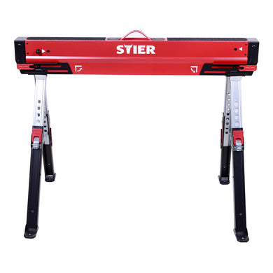 STIER Premium Klapp-Sägebock höhenverstellbar mit Spannmodul 590 kg