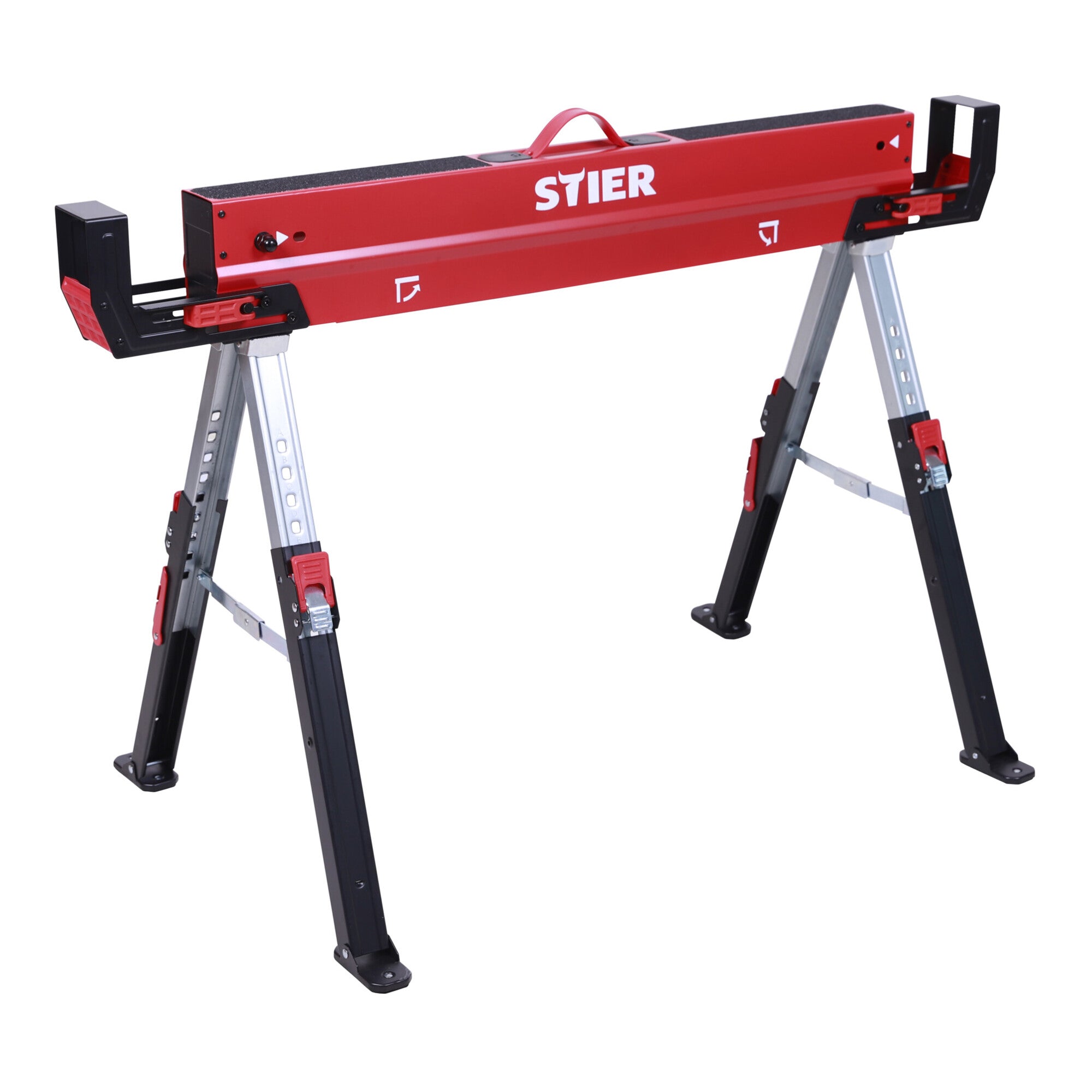 STIER Premium Klapp-Sägebock höhenverstellbar mit Spannmodul 590 kg