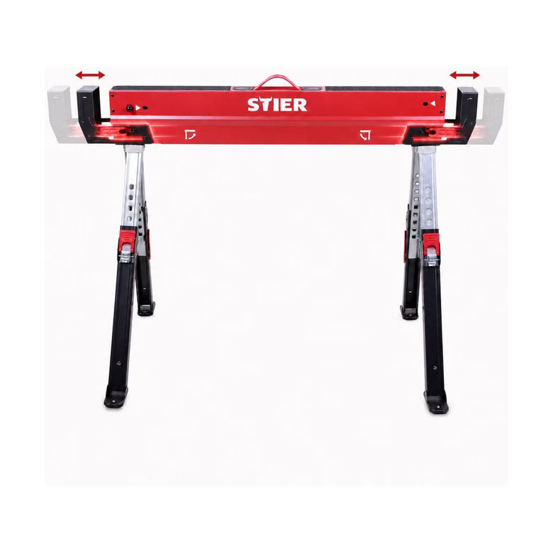 STIER Premium Klapp-Sägebock höhenverstellbar mit Spannmodul 590 kg