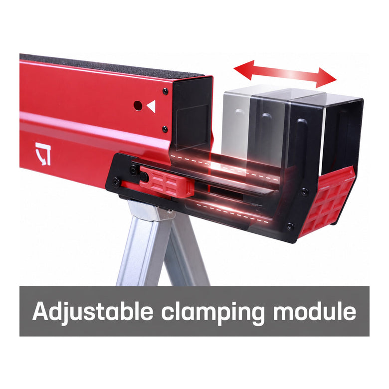STIER Premium Klapp-Sägebock höhenverstellbar mit Spannmodul 590 kg