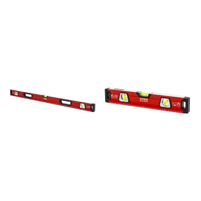 STIER Premium Wasserwaagen-Set, Magnet 3 Libellen, 400 | 1000 mm (2-tlg.)