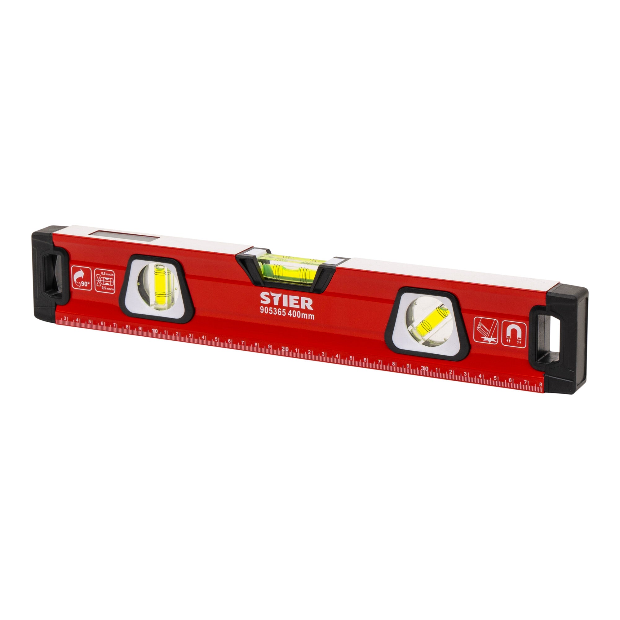 STIER Premium Wasserwaagen-Set, Magnet 3 Libellen, 400 | 1000 mm (2-tlg.)