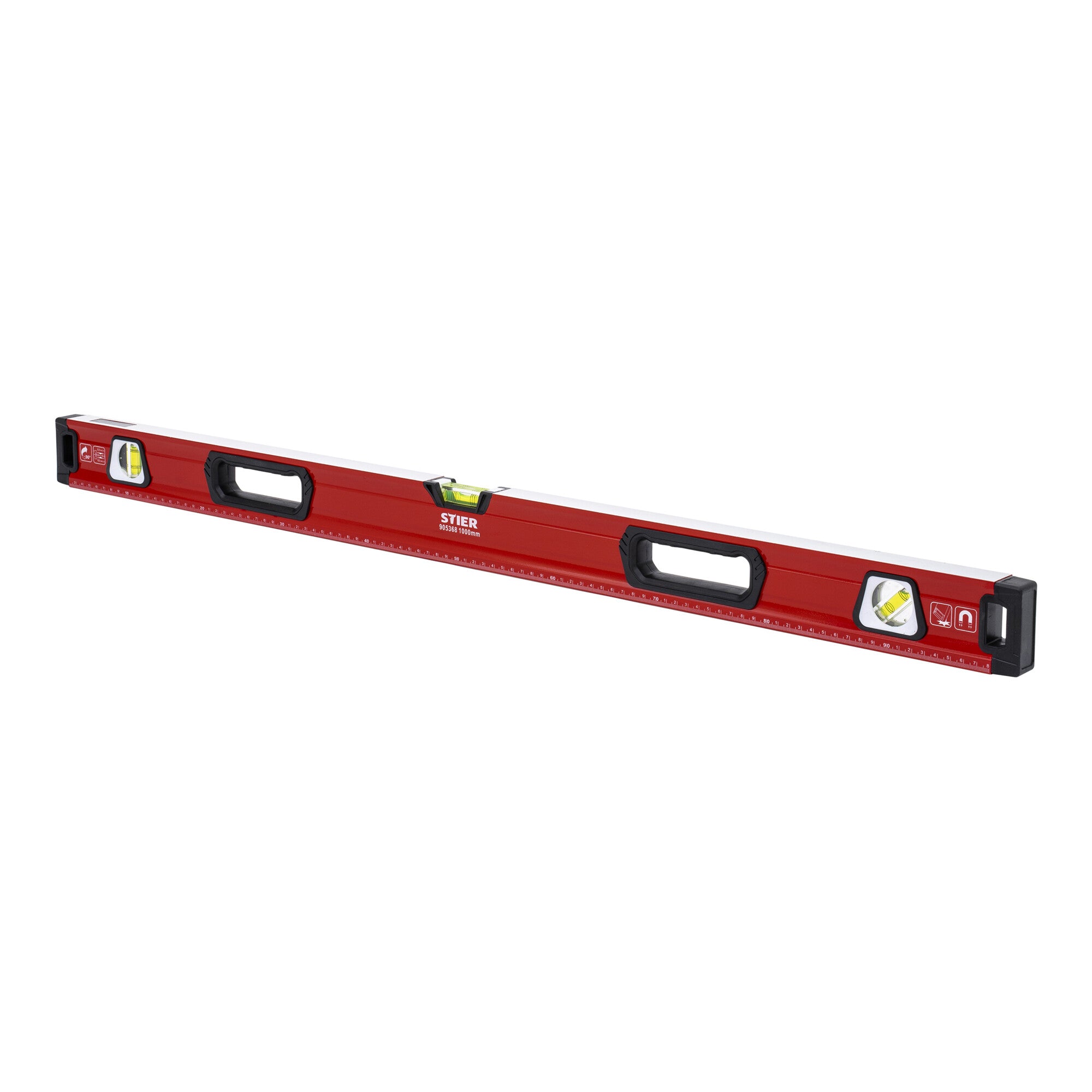 STIER Premium Wasserwaagen-Set, Magnet 3 Libellen, 400 | 1000 | 2000 mm (3-tlg.)