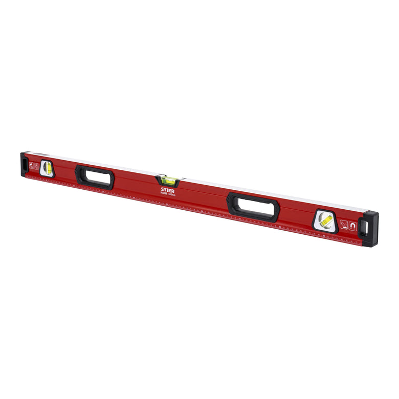 STIER Premium Wasserwaagen-Set, Magnet 3 Libellen, 400 | 1000 | 2000 mm (3-tlg.)