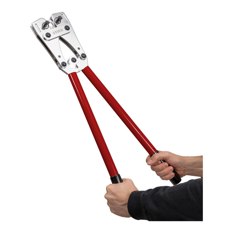 STIER crimping pliers 6-edge 6-120 mm² low-maintenance for cable lugs connectors