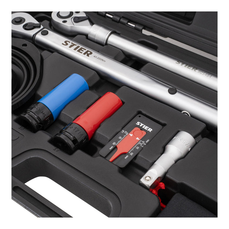 STIER wheel assembly set 1/2'' tire change set 11 pieces with torque wrench