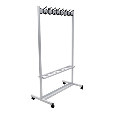 STIER coat rack powder-coated 16 hooks flexible with castors for
