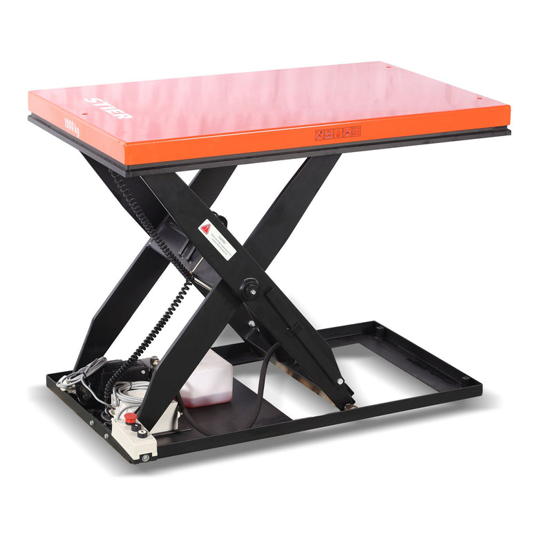 STIER scissor lift table 1000 kg load capacity electric single scissor