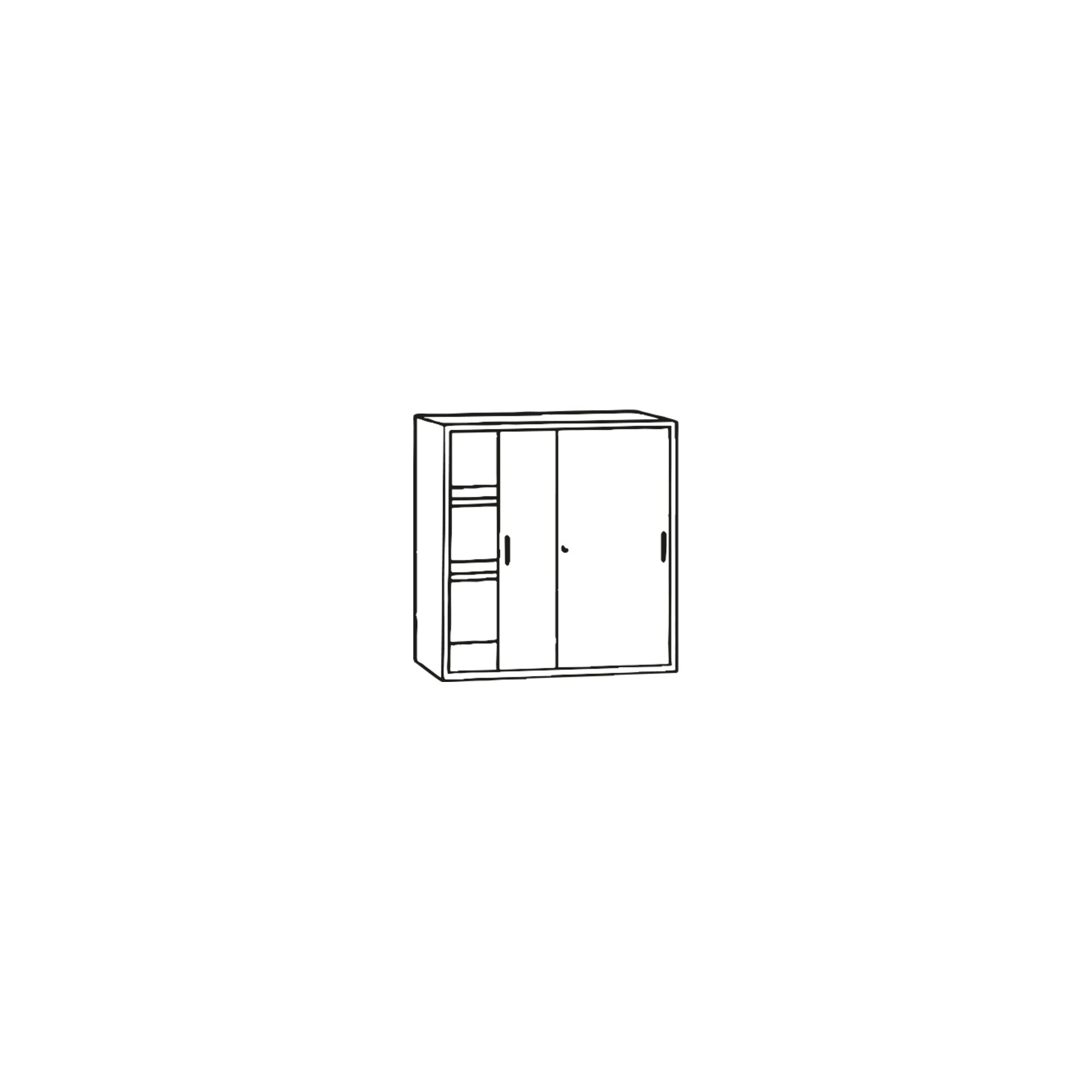STIER sliding door wardrobe HxWxD 1080x1200x420mm light grey