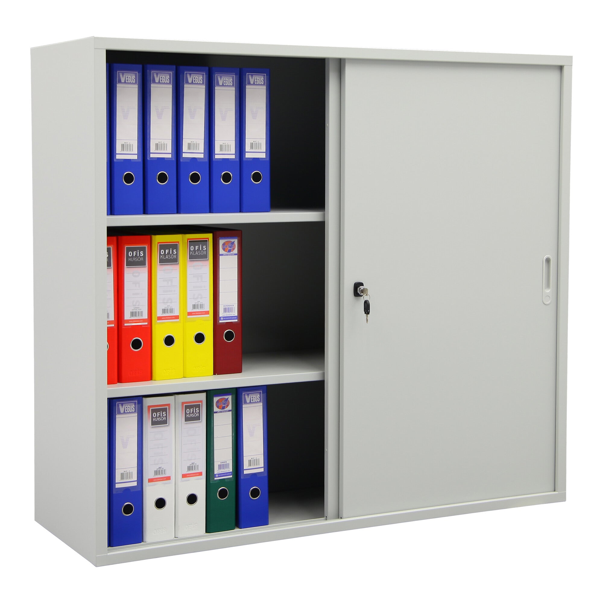 STIER sliding door wardrobe HxWxD 1080x1200x420mm light grey