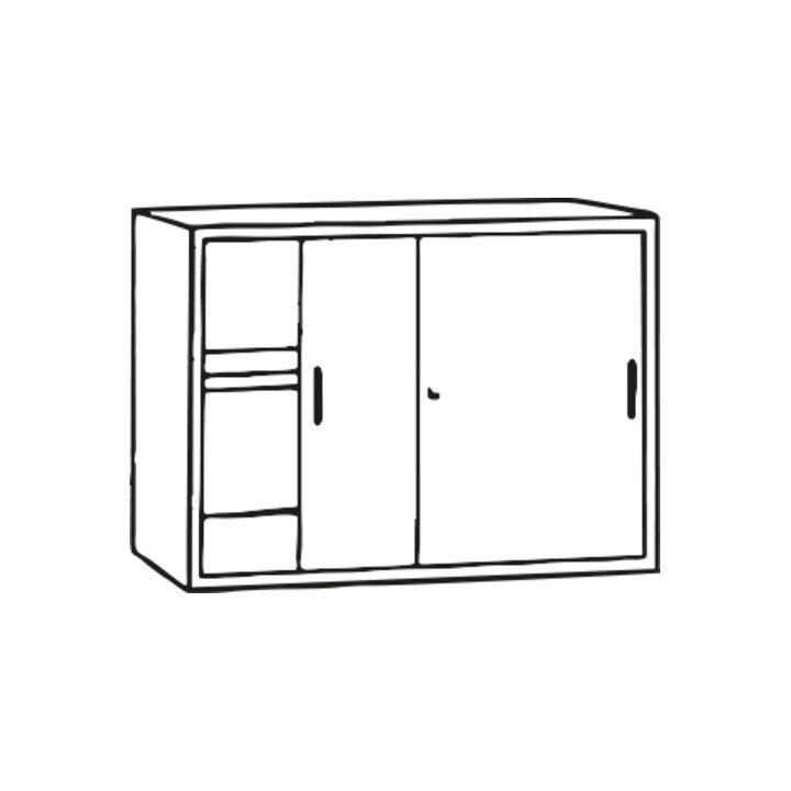 STIER sliding door wardrobe HxWxD 750x1200x420mm light grey