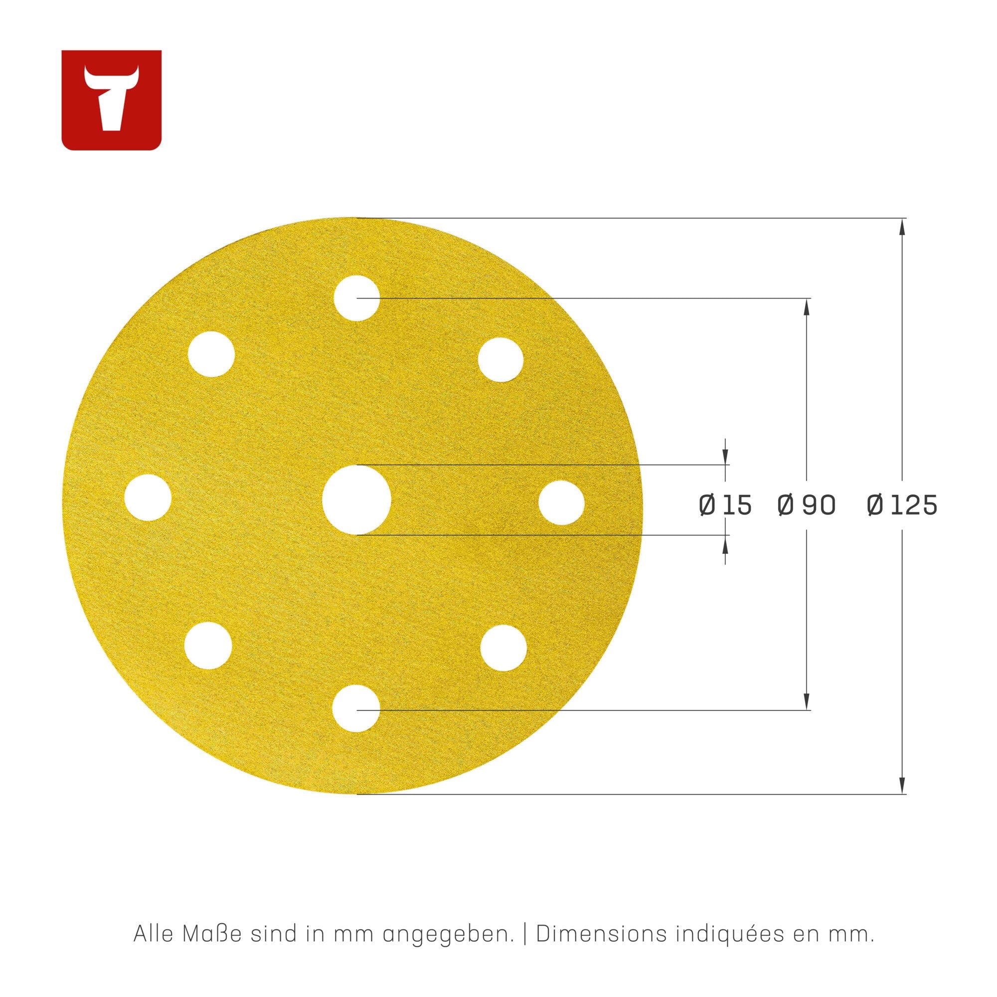 STIER grinding discs Universal D125 8-hole grain P40 to P180 grinding mop