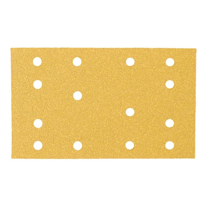 STIER Schleifstreifen Universal 80 x 133 | P120 | 50 Stk. | 14-Loch | Korund | Latexhaltiges stabiles D-Papier