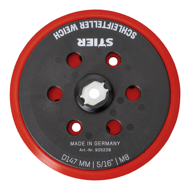 STIER sanding pad backing pad soft D147mm 5/16“ M8 for eccentric sander 150