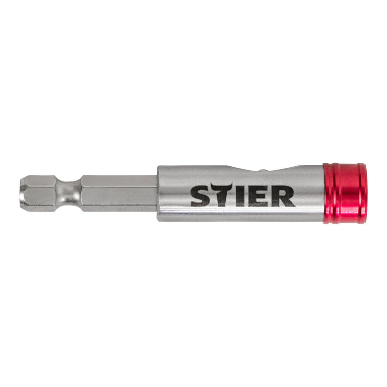 STIER Schnellwechsel-Bithalter 1/4'' magnetisch Sechskant 65 mm lang einhändiger
