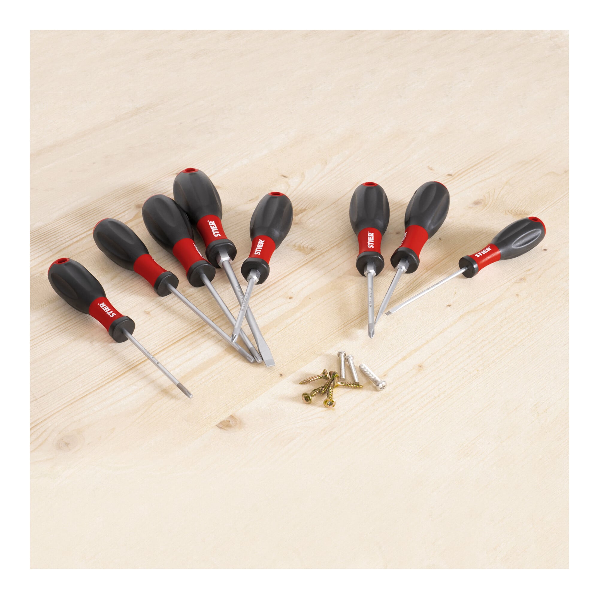 STIER screwdriver set Big Pack 13-piece with slotted, Phillips, Pozidriv-
