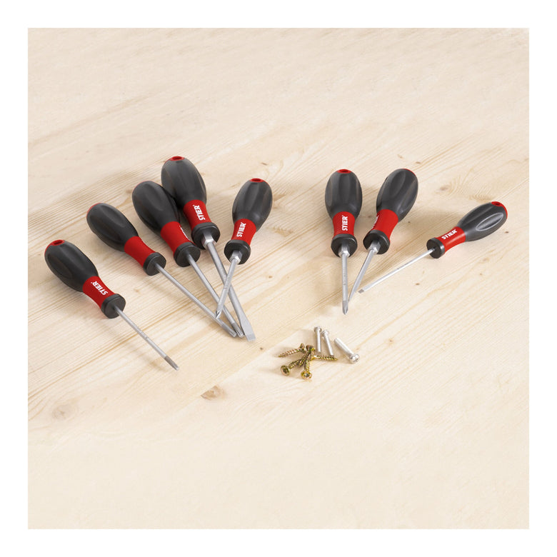 STIER screwdriver set Big Pack 13-piece with slotted, Phillips, Pozidriv-