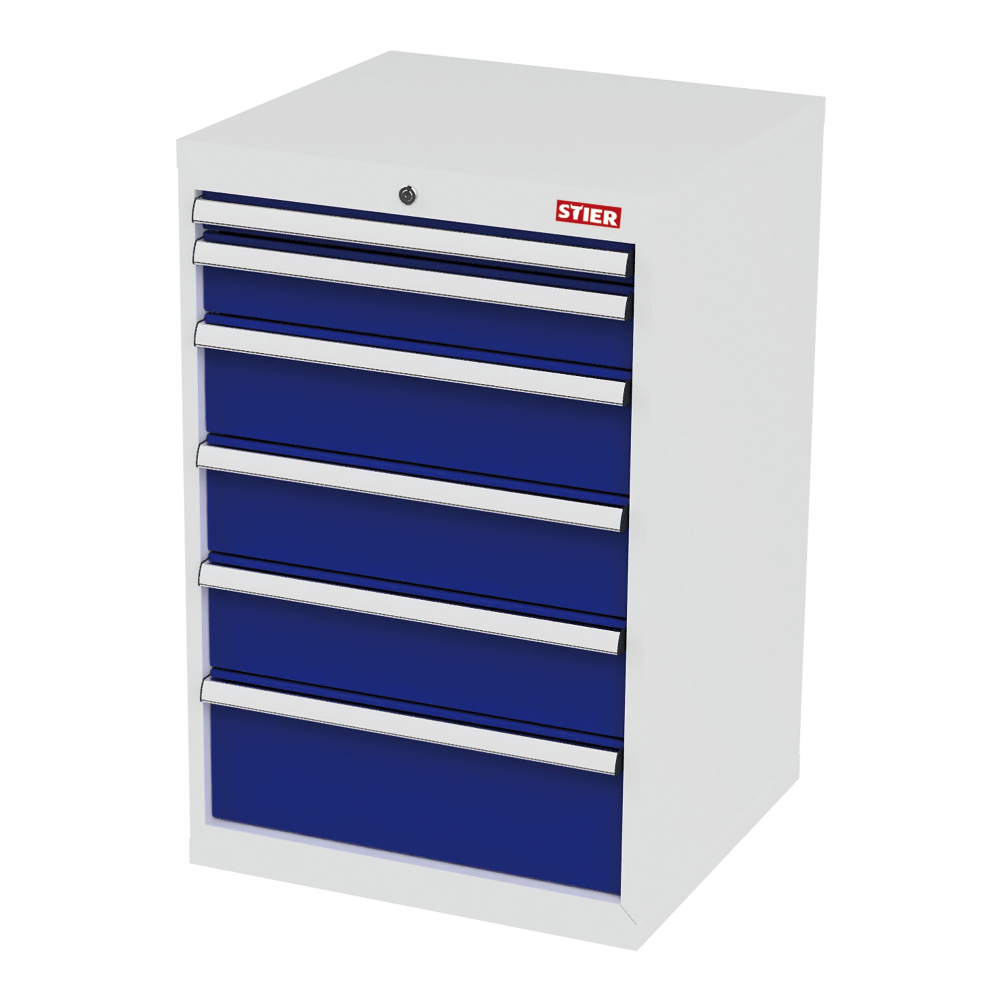 STIER drawer cabinet with 6 drawers WxDxH 600x575x920 mm RAL 7035 / RAL