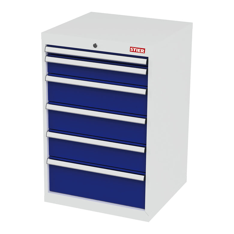 STIER drawer cabinet with 6 drawers WxDxH 600x575x920 mm RAL 7035 / RAL