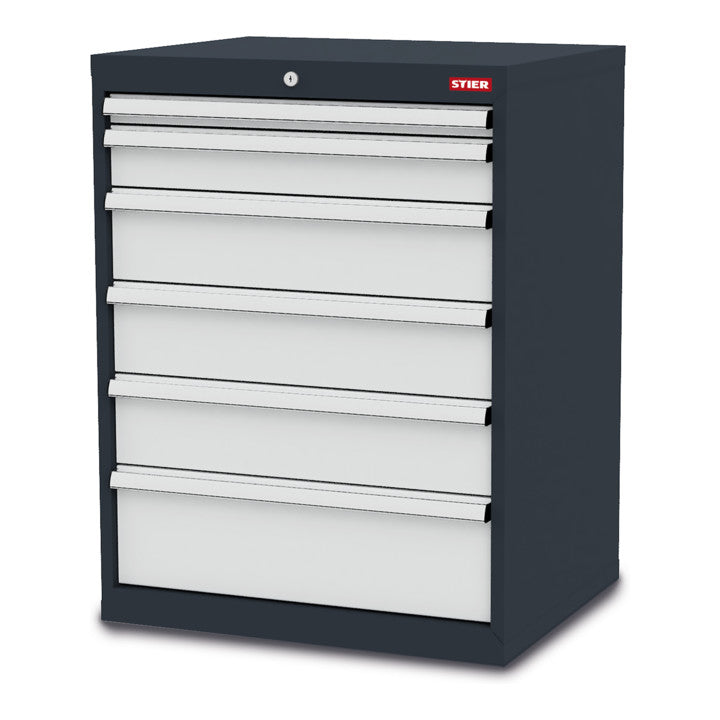 STIER Schubladenschrank mit 6 Schubladen BxTxH 700x575x920 mm