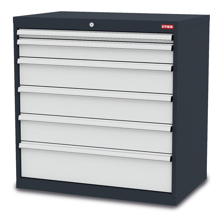 STIER Schubladenschrank mit 6 Schubladen BxTxH 700x575x920 mm