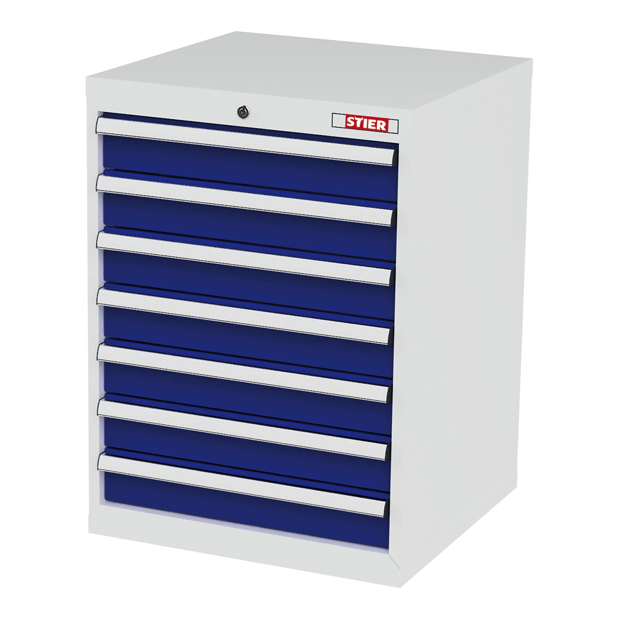 STIER drawer cabinet with 7 drawers WxDxH 600x575x820 mm RAL 7035 / RAL
