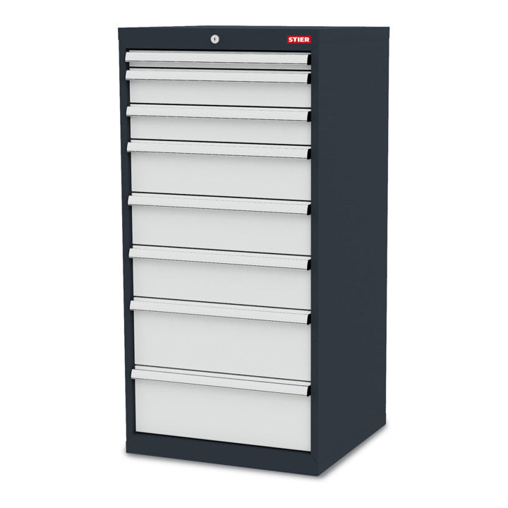 STIER Schubladenschrank mit 8 Schubladen BxTxH 600x575x1220 mm