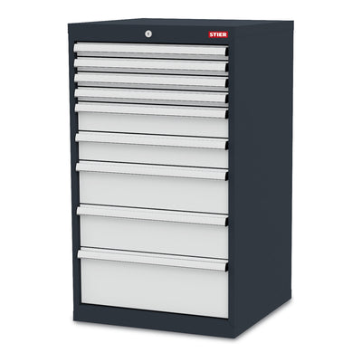 STIER Schubladenschrank mit 9 Schubladen BxTxH 600x575x1020 mm