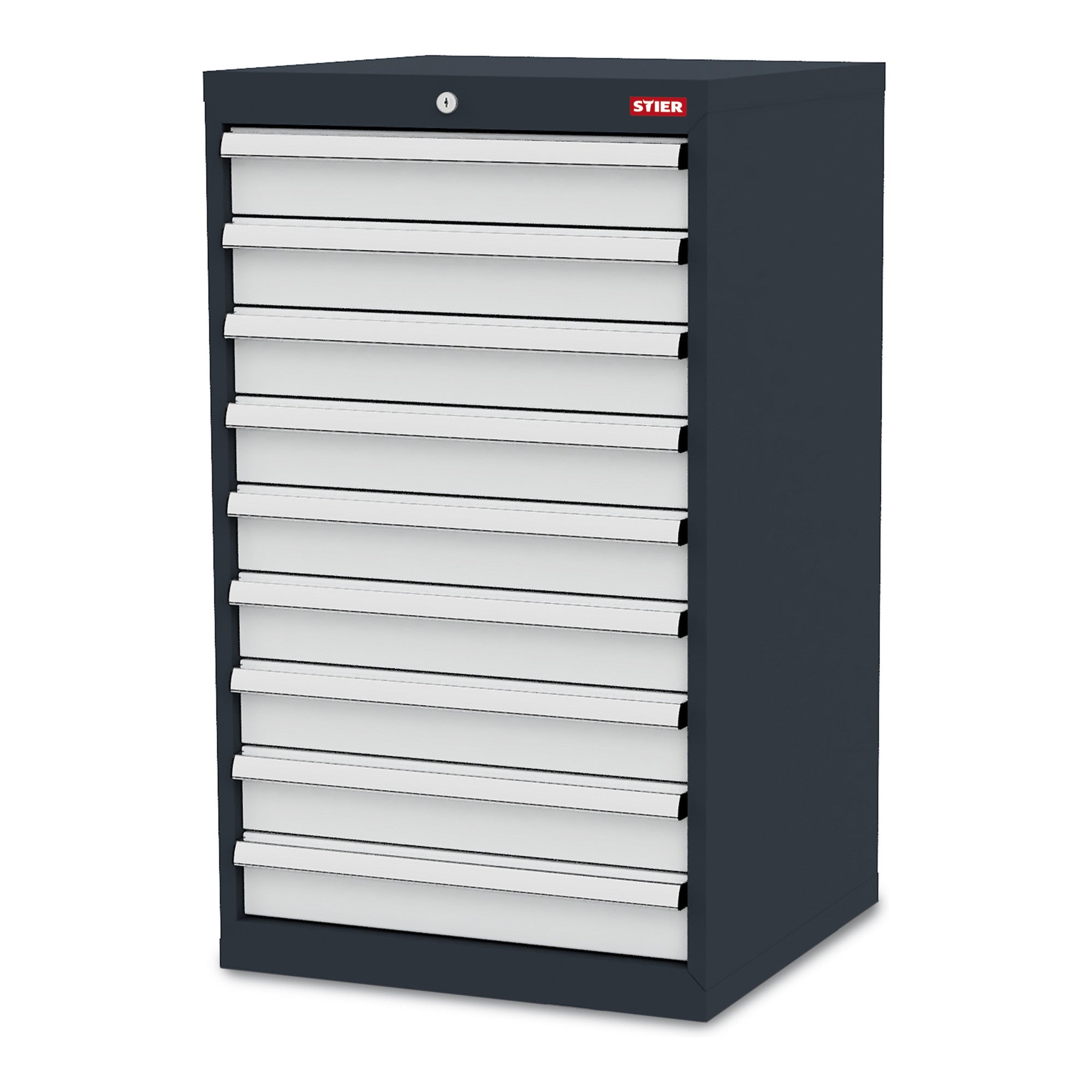 STIER Schubladenschrank mit 9 Schubladen BxTxH 600x575x1020 mm