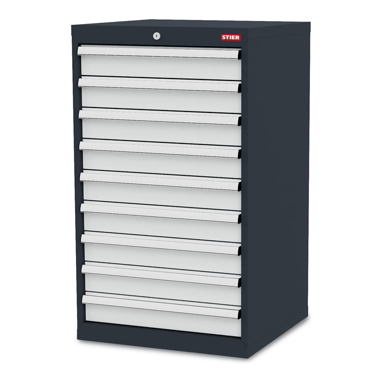 STIER Schubladenschrank mit 9 Schubladen BxTxH 600x575x1020 mm